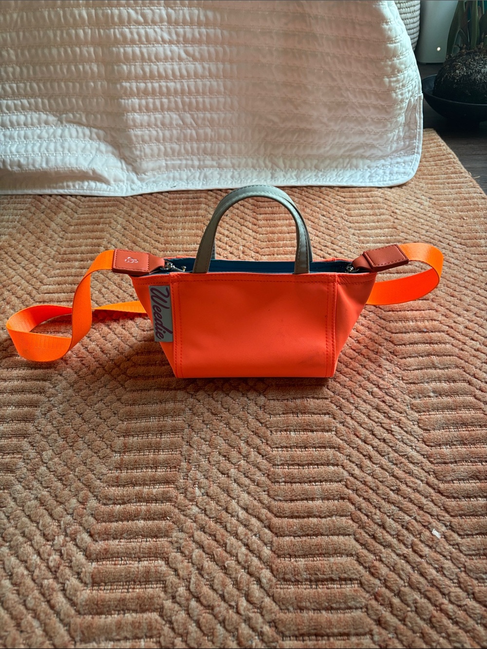 Edie Parker weedie bag neon orange